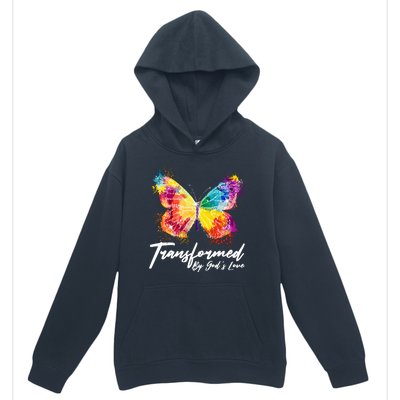 Transformed By Gods Love Painted Butterfly Urban Pullover Hoodie