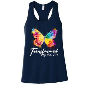 Transformed By Gods Love Painted Butterfly Women's Racerback Tank