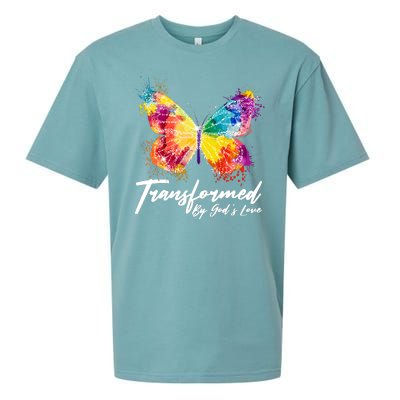 Transformed By Gods Love Painted Butterfly Sueded Cloud Jersey T-Shirt