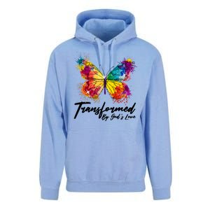 Transformed By Gods Love Painted Butterfly Unisex Surf Hoodie