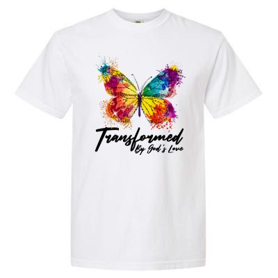 Transformed By Gods Love Painted Butterfly Garment-Dyed Heavyweight T-Shirt