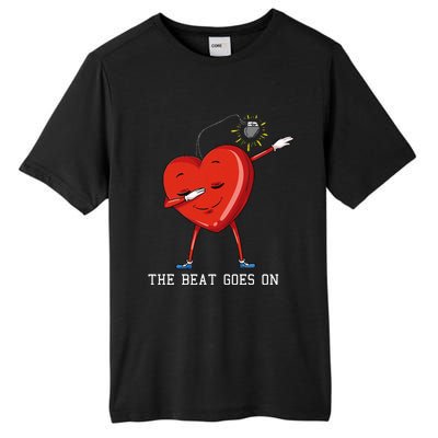 The Beat Goes On Dabbing Heart With Pacemaker Recipient Tall Fusion ChromaSoft Performance T-Shirt