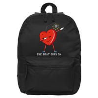 The Beat Goes On Dabbing Heart With Pacemaker Recipient 16 in Basic Backpack