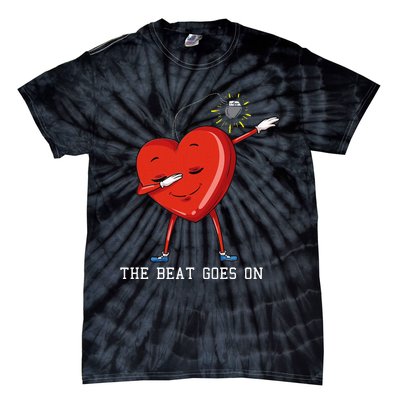 The Beat Goes On Dabbing Heart With Pacemaker Recipient Tie-Dye T-Shirt