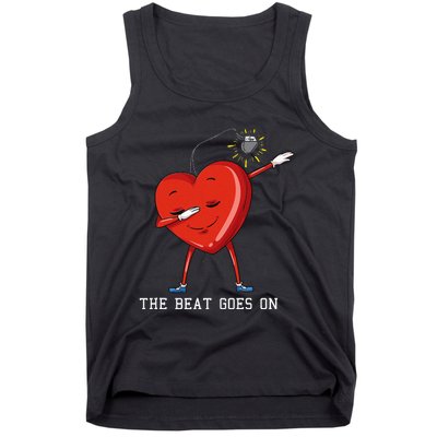 The Beat Goes On Dabbing Heart With Pacemaker Recipient Tank Top