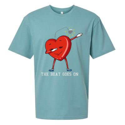 The Beat Goes On Dabbing Heart With Pacemaker Recipient Sueded Cloud Jersey T-Shirt