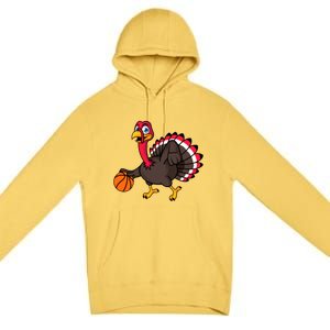 Thanksgiving Basketball Gobble Player Turkey Day Funny Gift Premium Pullover Hoodie