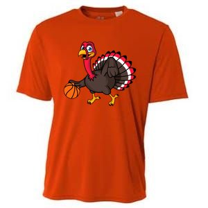 Thanksgiving Basketball Gobble Player Turkey Day Funny Gift Cooling Performance Crew T-Shirt