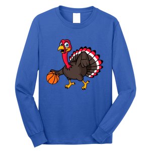 Thanksgiving Basketball Gobble Player Turkey Day Funny Gift Long Sleeve Shirt