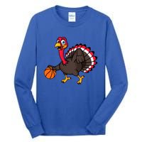 Thanksgiving Basketball Gobble Player Turkey Day Funny Gift Tall Long Sleeve T-Shirt