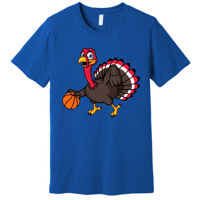 Thanksgiving Basketball Gobble Player Turkey Day Funny Gift Premium T-Shirt