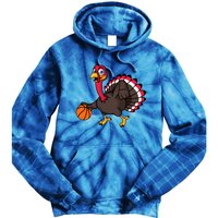 Thanksgiving Basketball Gobble Player Turkey Day Funny Gift Tie Dye Hoodie