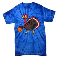 Thanksgiving Basketball Gobble Player Turkey Day Funny Gift Tie-Dye T-Shirt