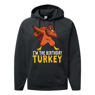 Thanksgiving Birthday Gifts Funny Bday Born on Thanksgiving Performance Fleece Hoodie