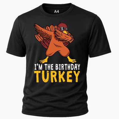 Thanksgiving Birthday Gifts Funny Bday Born on Thanksgiving Cooling Performance Crew T-Shirt