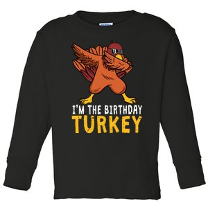 Thanksgiving Birthday Gifts Funny Bday Born on Thanksgiving Toddler Long Sleeve Shirt