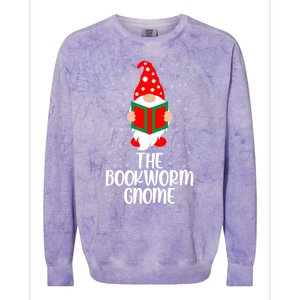 The Bookworm Gnome Christmas Gnome Book Reading Enthusiast Gift Colorblast Crewneck Sweatshirt