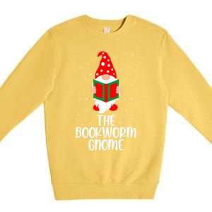 The Bookworm Gnome Christmas Gnome Book Reading Enthusiast Gift Premium Crewneck Sweatshirt