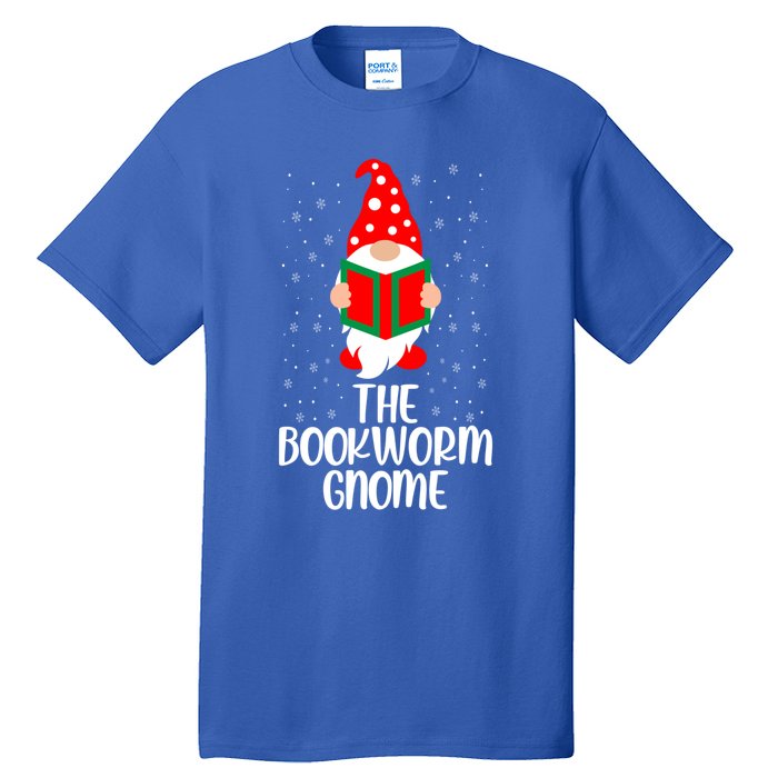 The Bookworm Gnome Christmas Gnome Book Reading Enthusiast Gift Tall T-Shirt