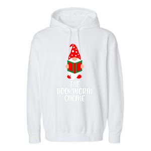 The Bookworm Gnome Christmas Gnome Book Reading Enthusiast Gift Garment-Dyed Fleece Hoodie