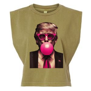 Trump Bubble Gum Funny Garment-Dyed Women's Muscle Tee