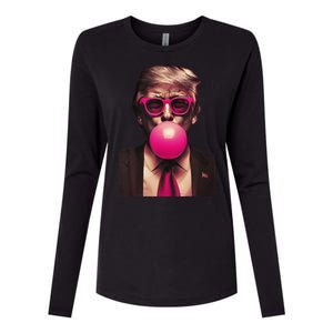 Trump Bubble Gum Womens Cotton Relaxed Long Sleeve T-Shirt