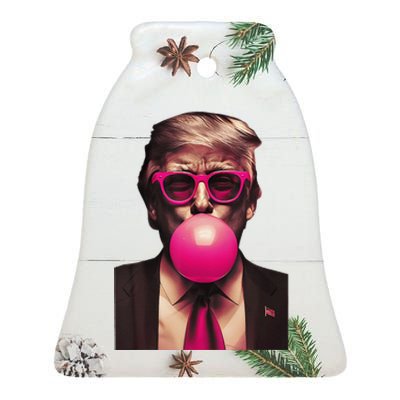 Trump Bubble Gum Ceramic Bell Ornament