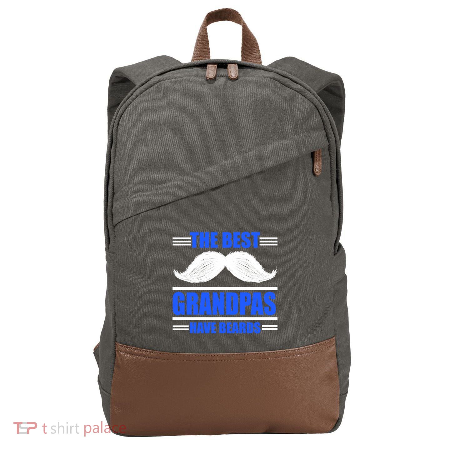 The Best Grandpas Have Beards Meaningful Gift Cotton Canvas Backpack