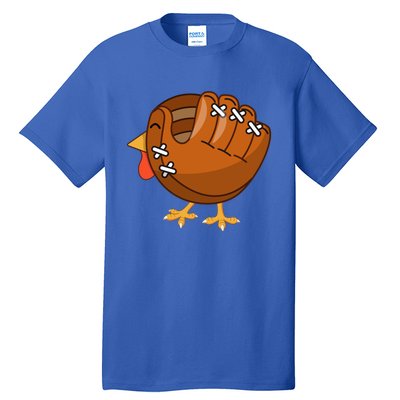 Turkey Baseball Glove Catcher Softball Thanksgiving Mom Cool Gift Tall T-Shirt