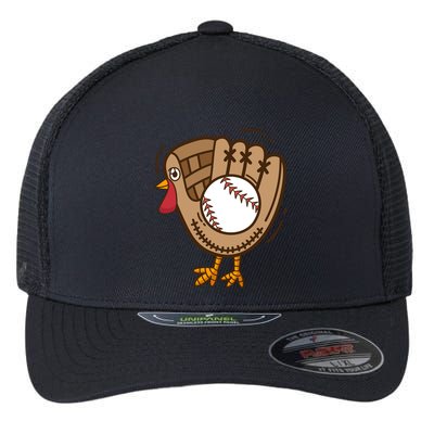 Turkey Baseball Glove Thanksgiving Day Catchers Dads Gift Flexfit Unipanel Trucker Cap