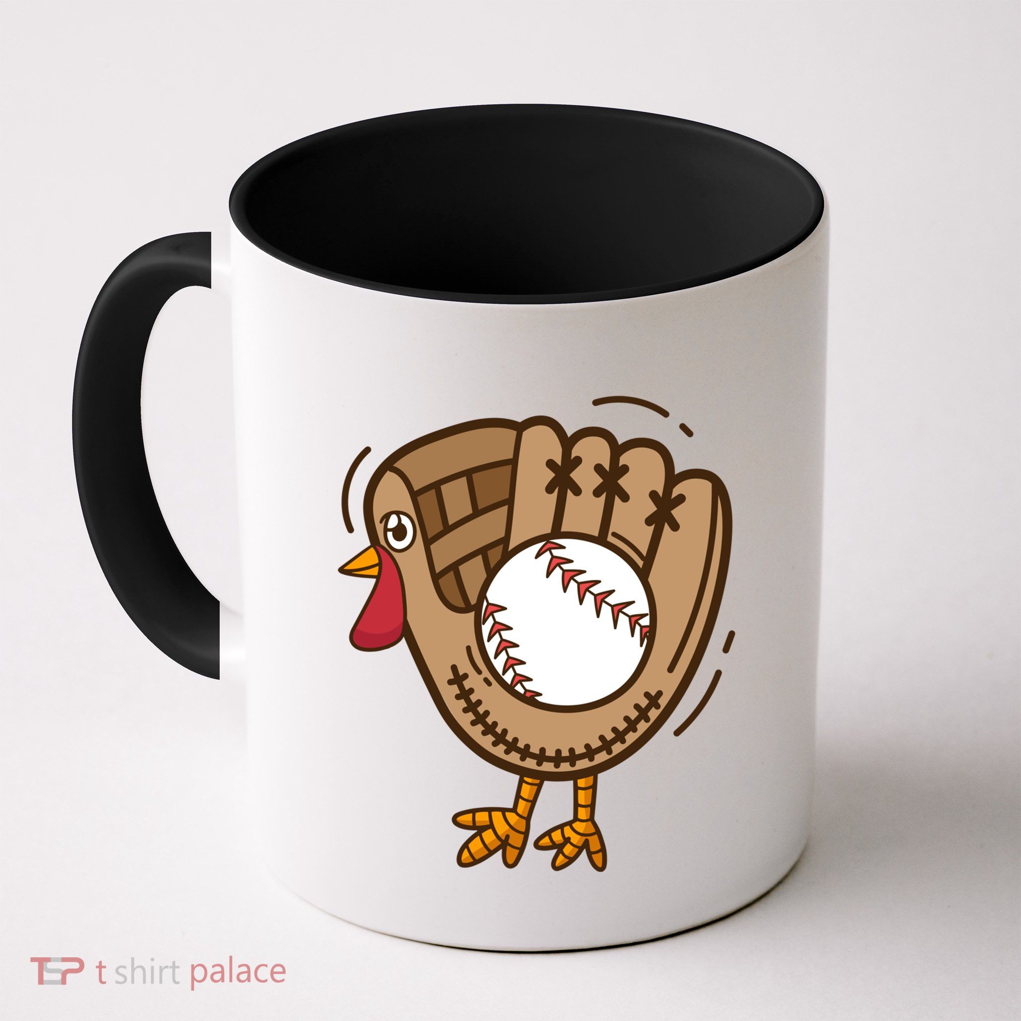 Turkey Baseball Glove Thanksgiving Day Catchers Dads Gift Mug