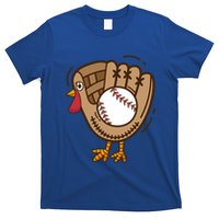 Turkey Baseball Glove Thanksgiving Day Catchers Dads Gift T-Shirt