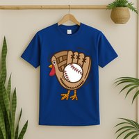 Turkey Baseball Glove Thanksgiving Day Catchers Dads Gift T-Shirt