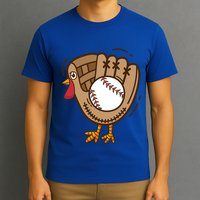 Turkey Baseball Glove Thanksgiving Day Catchers Dads Gift T-Shirt