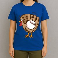 Turkey Baseball Glove Thanksgiving Day Catchers Dads Gift T-Shirt