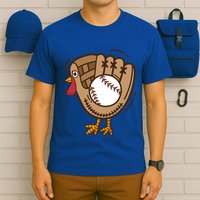 Turkey Baseball Glove Thanksgiving Day Catchers Dads Gift T-Shirt