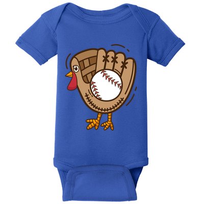 Turkey Baseball Glove Thanksgiving Day Catchers Dads Gift Baby Bodysuit