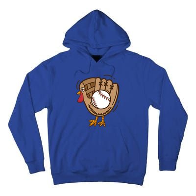 Turkey Baseball Glove Thanksgiving Day Catchers Dads Gift Tall Hoodie