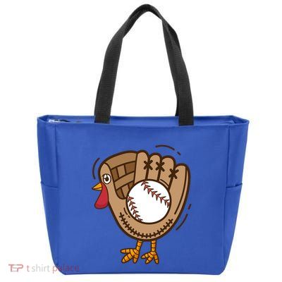 Turkey Baseball Glove Thanksgiving Day Catchers Dads Gift Zip Tote Bag