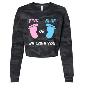 Team Boy Girl Gender Reveal Gift Cropped Pullover Crew