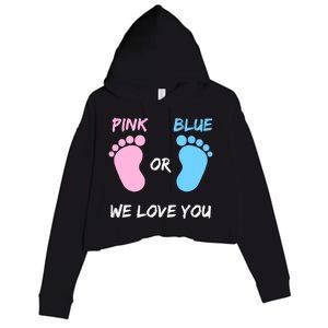 Team Boy Girl Gender Reveal Gift Crop Fleece Hoodie