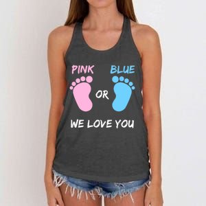 Team Boy Girl Gender Reveal Gift Women's Knotted Racerback Tank