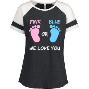 Team Boy Girl Gender Reveal Gift Enza Ladies Jersey Colorblock Tee