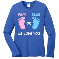 Team Boy Girl Gender Reveal Gift Ladies Long Sleeve Shirt