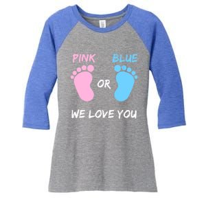 Team Boy Girl Gender Reveal Gift Women's Tri-Blend 3/4-Sleeve Raglan Shirt