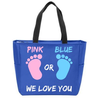 Team Boy Girl Gender Reveal Gift Zip Tote Bag