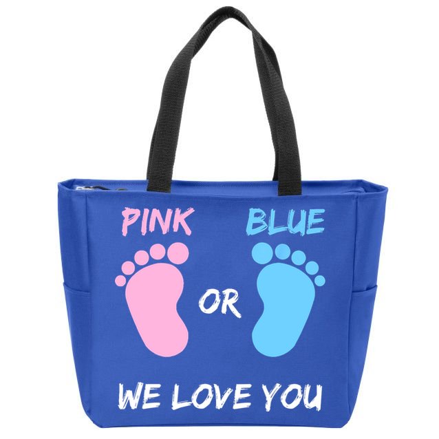 Team Boy Girl Gender Reveal Gift Zip Tote Bag