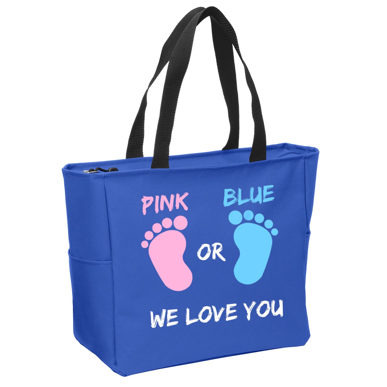 Team Boy Girl Gender Reveal Gift Zip Tote Bag