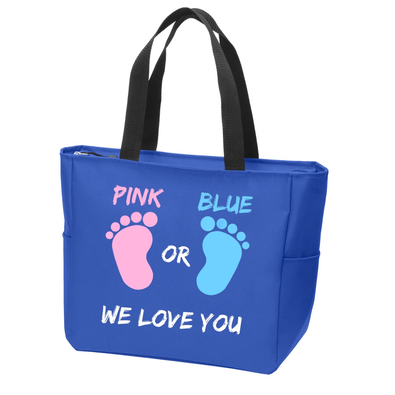 Team Boy Girl Gender Reveal Gift Zip Tote Bag