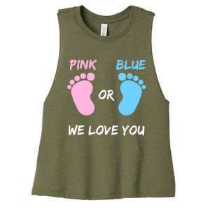 Team Boy Girl Gender Reveal Gift Women's Racerback Cropped Tank